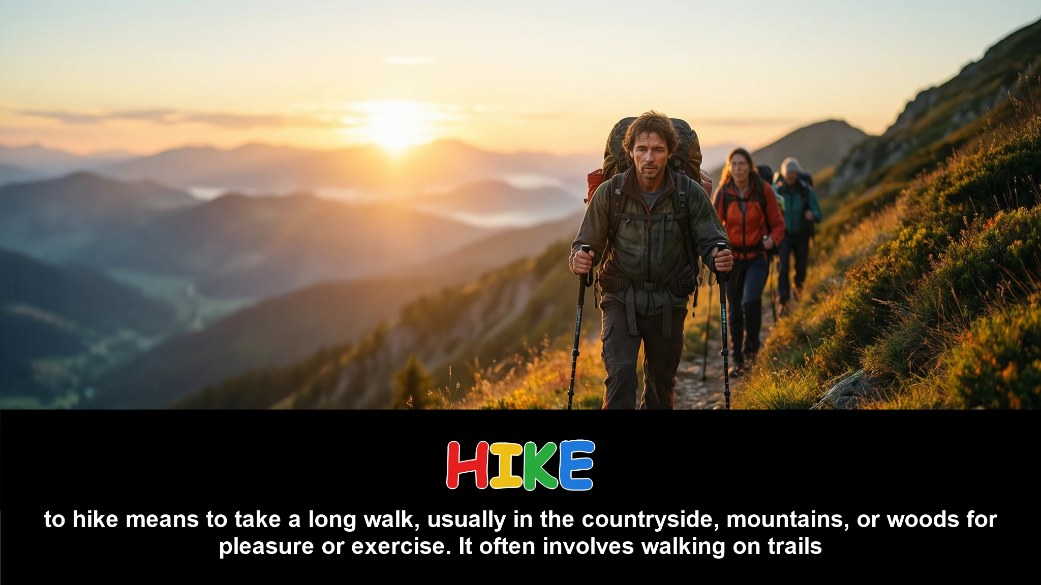 English Illustration for hike